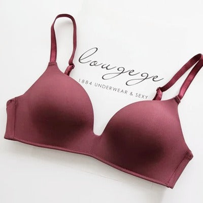 Japanese Light Clothing Without Trace Underwear Women Without Steel Ring Large Chest Show Small Students Thin Triangle Cup Light Bra